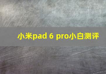 小米pad 6 pro小白测评